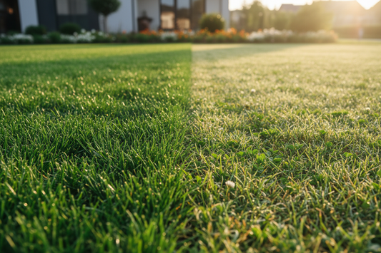 Applying weed and feed lawn fertilizer for a lush, weed-free yard