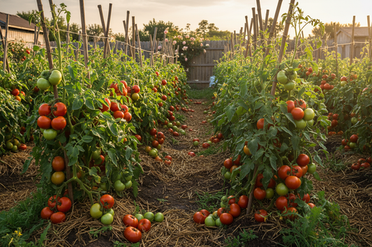 Farmer applying the best fertilizer for tomatoes in greenhouse