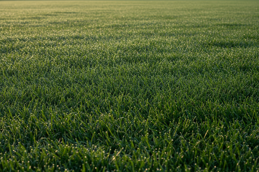Gardener applying the best fertilizer for grass to green lawn