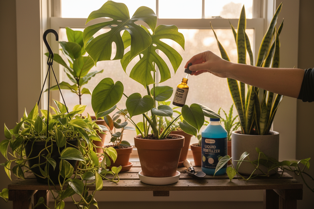 Indoor plants thriving after fertilization with Z NPK Fertilizer Series